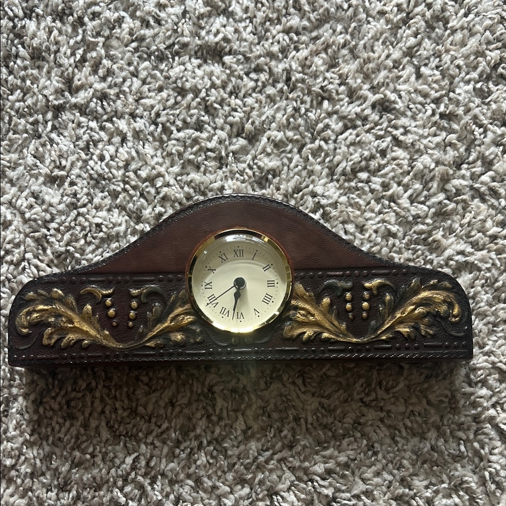 Vintage Neiman Marcus Leather Clock